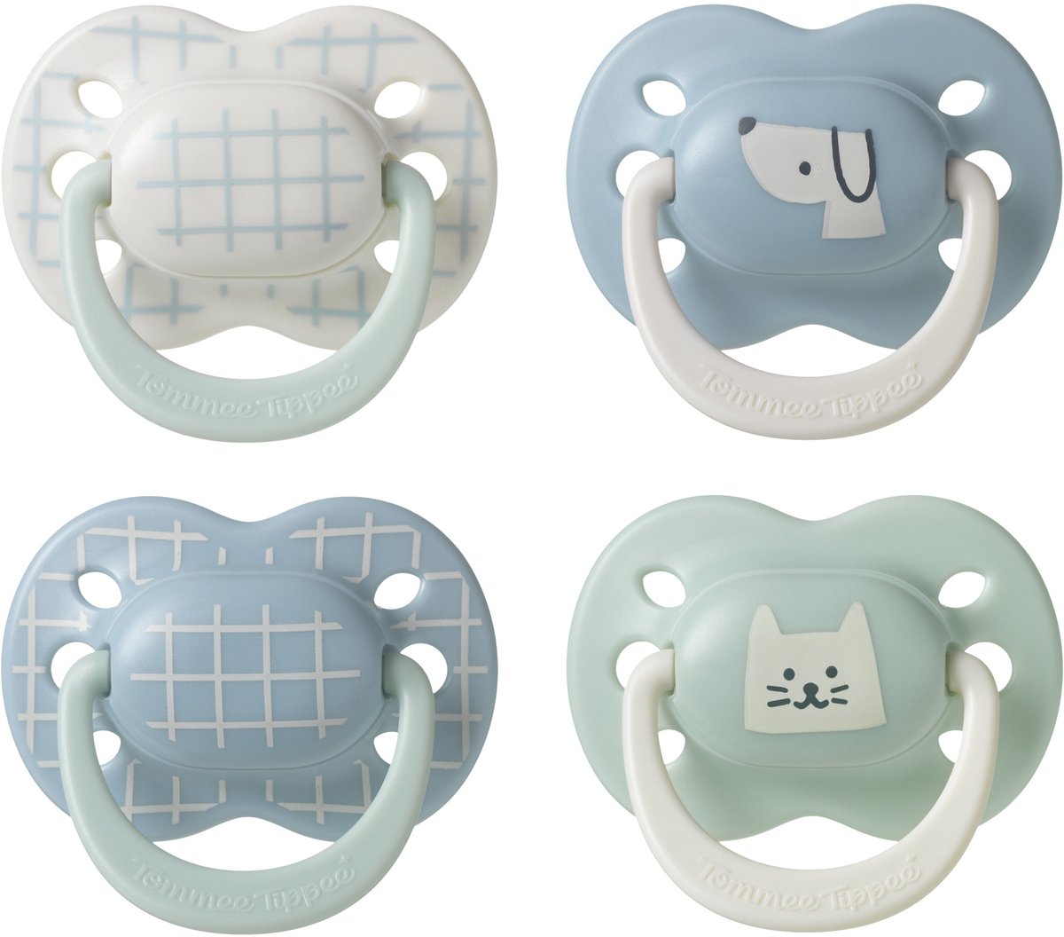 Tommee Tippee Ultimate Fit fopspeen – 0-6 mnd – 4 stuks – blauw