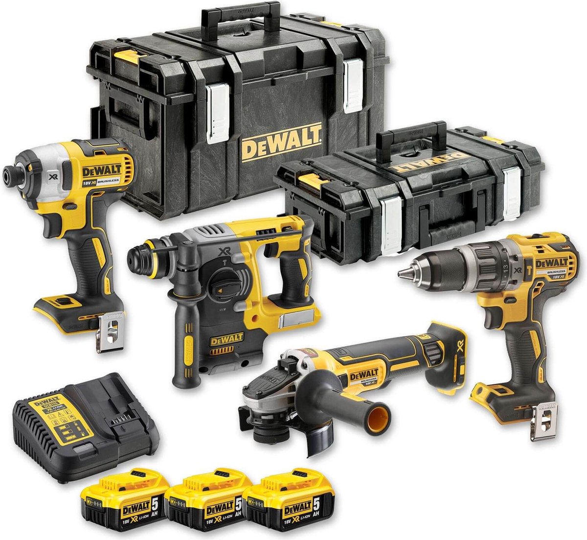 Dewalt 18v xr series - combo set - dcd796 + dcf887 + dch273 + dcg405 - 5.0ah batteries