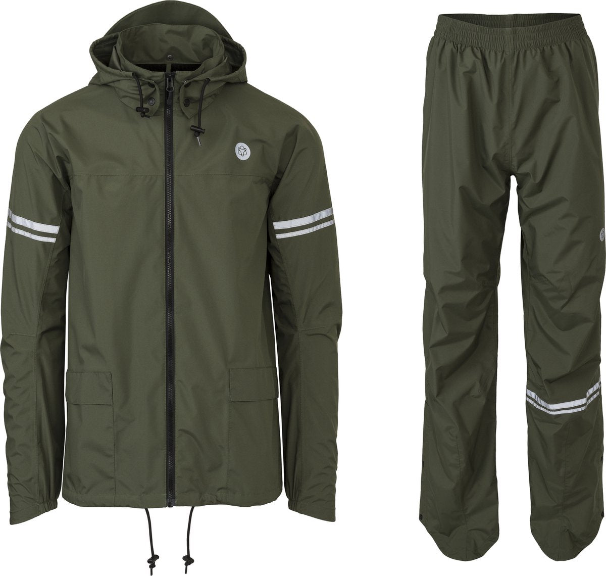 AGU original essential regenpak – 100% waterdicht & winddicht – dames & heren - poray 5.000 – gerecycled materiaal – groen - maat xl