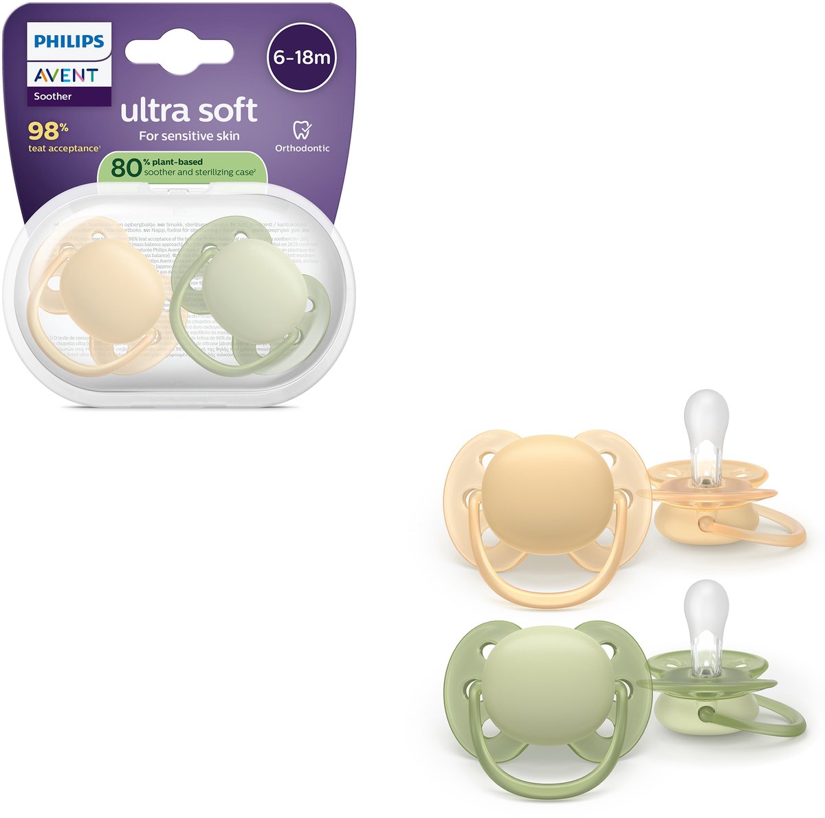 Philips Avent Ultra Soft fopspeen – 6-18 mnd – 2 stuks