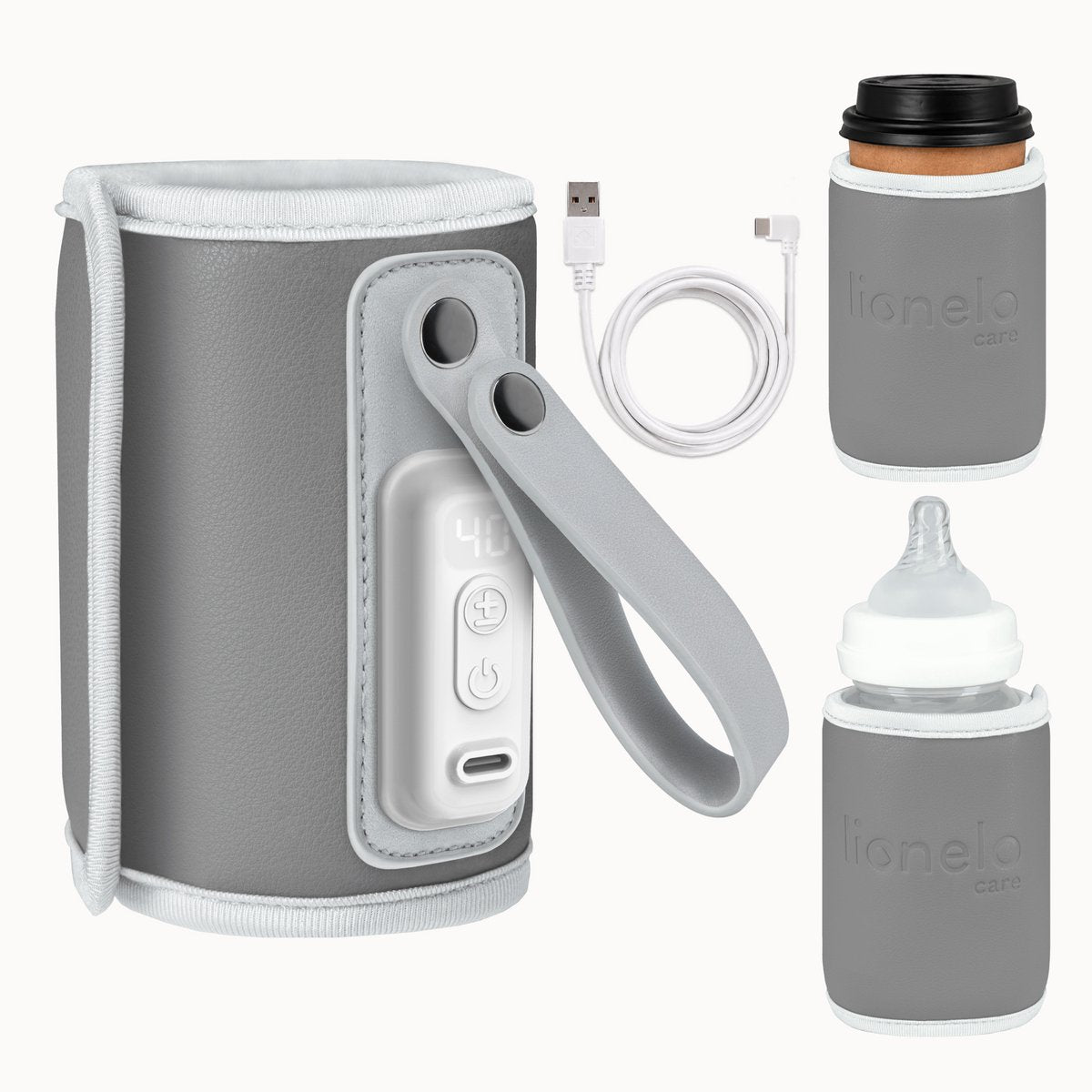 Lionelo Thermup Go draagbare flessenwarmer – USB-C – BPA-vrij